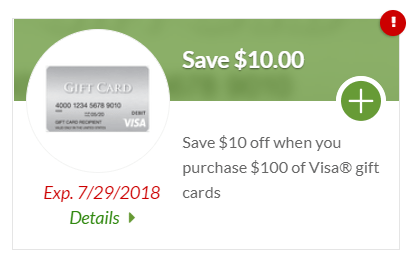 Publix: $10 off $100 Visa Gift Card