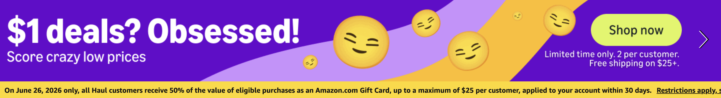Get Automatic 50% Back On All Amazon Haul Purchases – Amazon Giftcard Deal (Today Only, 6/26)