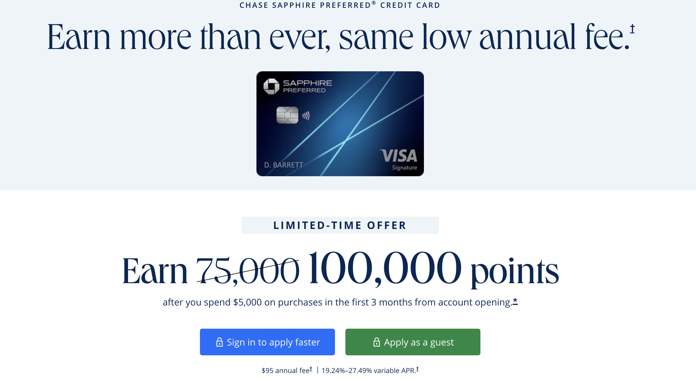 [Ends 7/30] Chase Sapphire Preferred 100,000 Points Offer