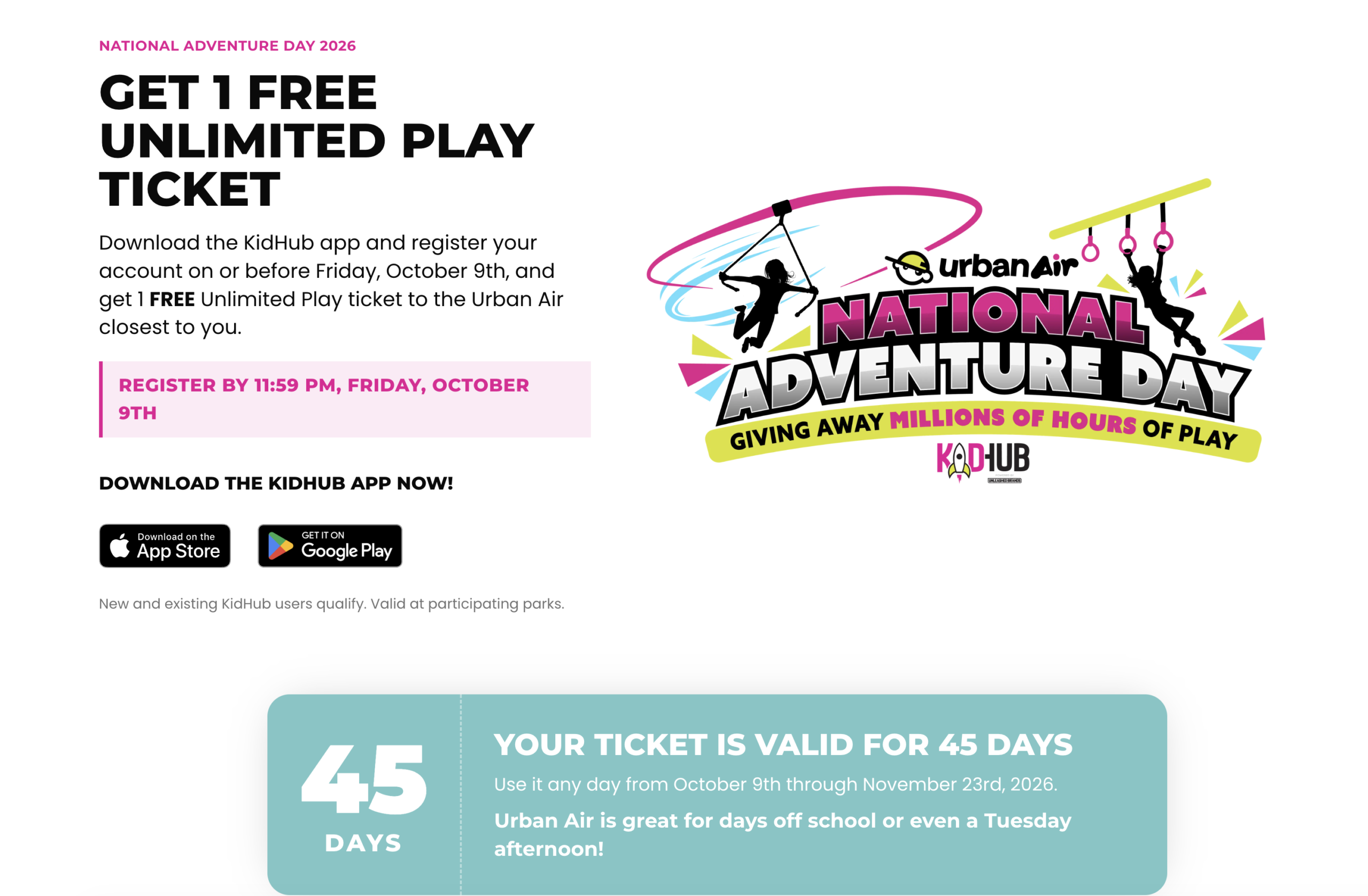 Free Urban Air Ticket ($30+ Value)